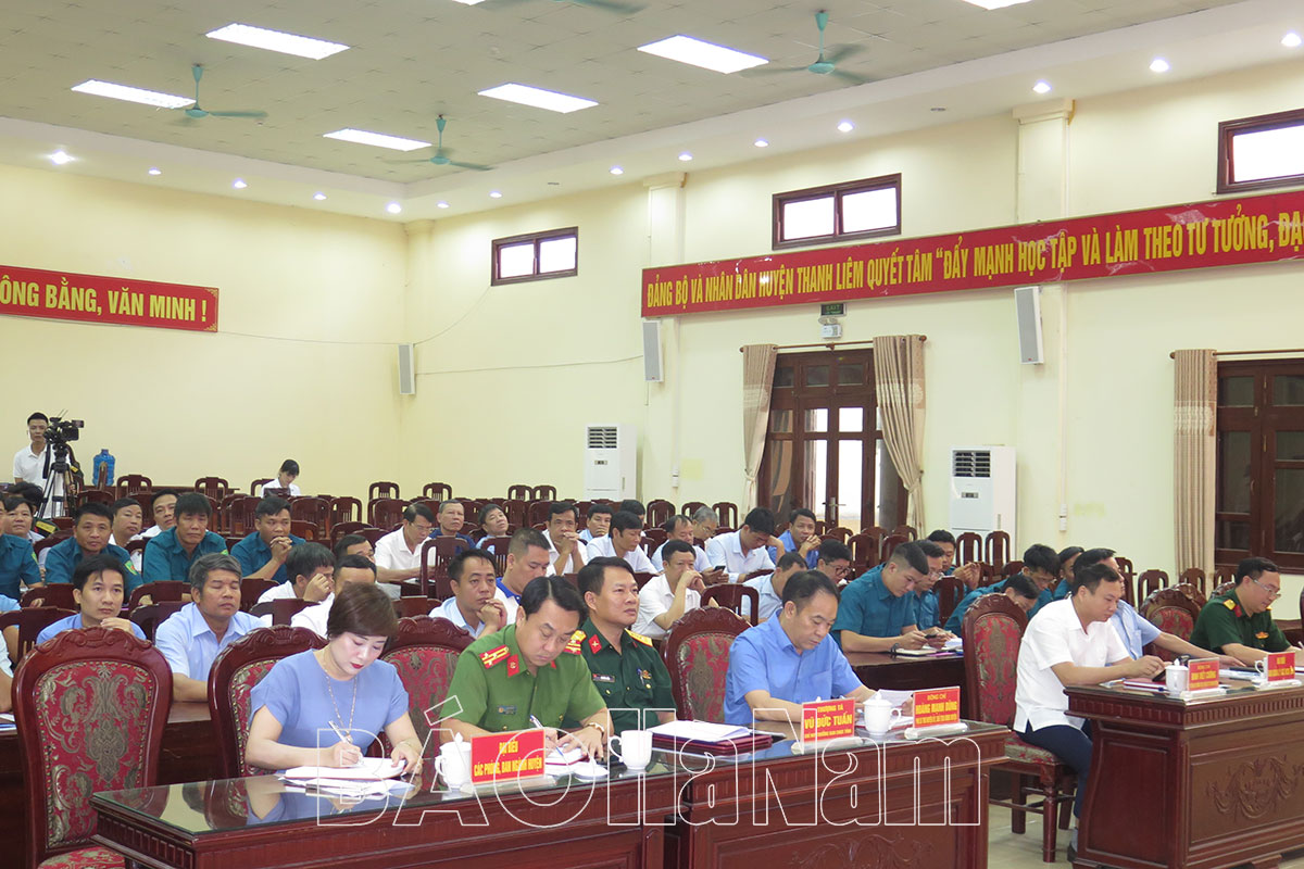 Thanh Liêm triển khai nhiệm vụ huy động lực lượng tham gia diễn tập KVPT huyện