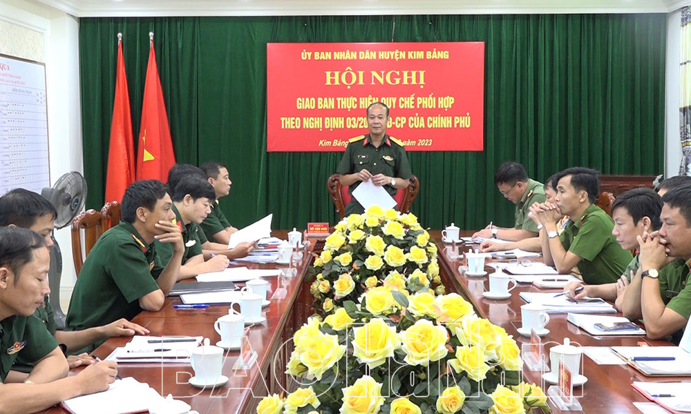 Kim Bảng giao ban thực hiện quy chế phối hợp giữa ngành quân sự - công an