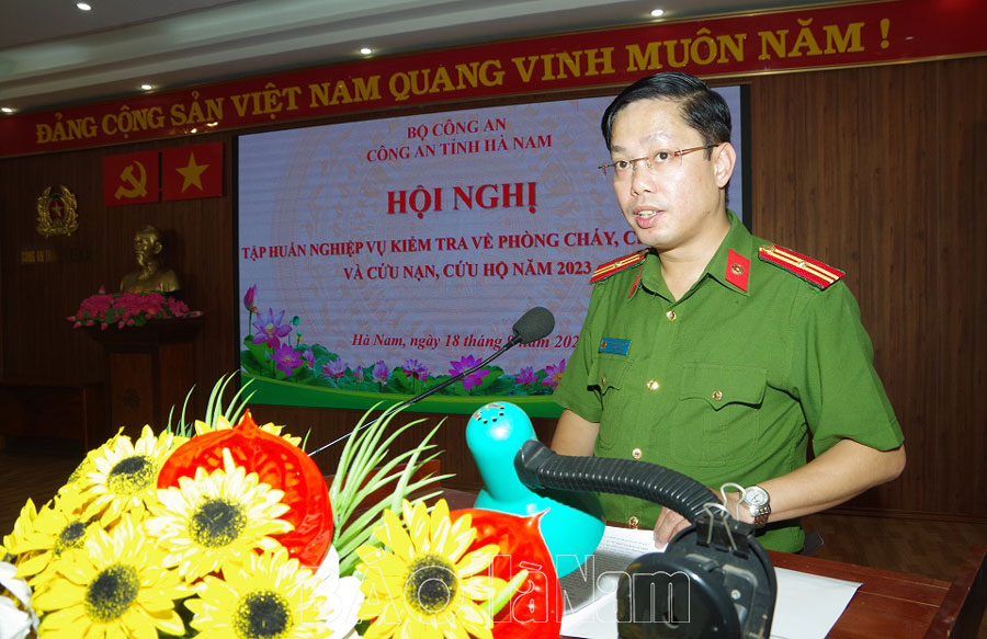 Công an tỉnh tập huấn nghiệp vụ kiểm tra về PCCC & CNCH