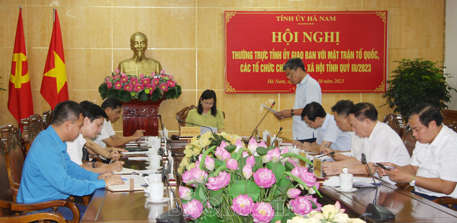 Thường trực Tỉnh ủy giao ban với lãnh đạo MTTQ và các tổ chức chính trị  - xã hội