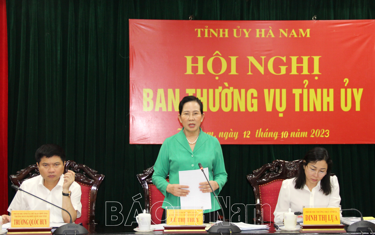 Ban Thường vụ Tỉnh ủy cho ý kiến, cho chủ trương các nội dung theo thẩm quyền