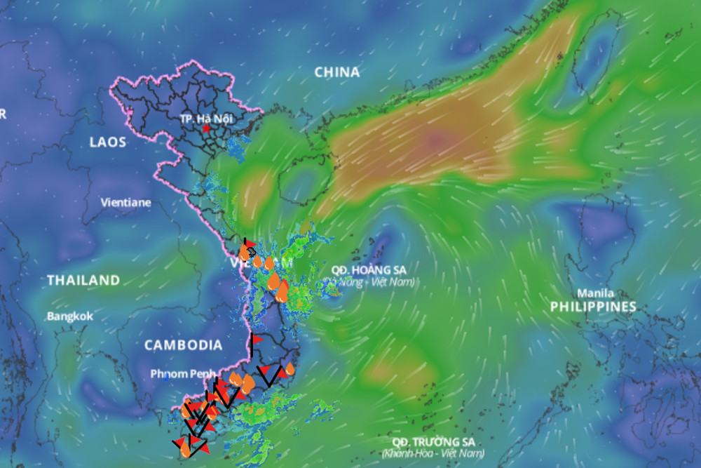 Vùng áp thấp tiếp tục mạnh thêm, mưa sắp lan ra miền Bắc