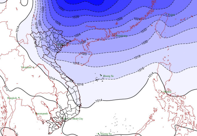 Miền Bắc dự báo giảm hơn 10 độ C