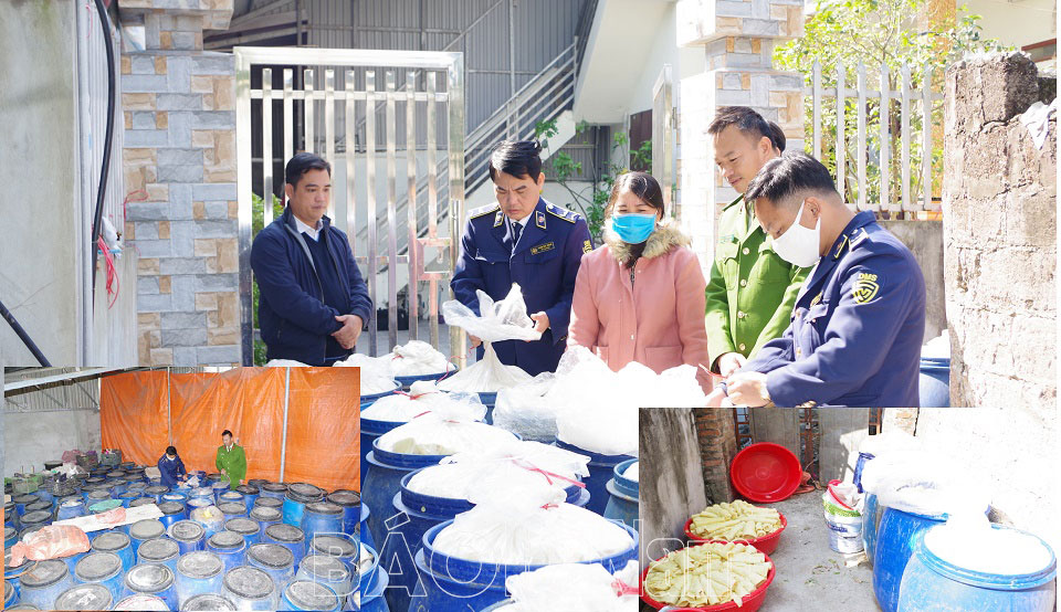 Phát hiện, thu giữ gần 2,5 tấn măng không rõ nguồn gốc tại một hộ kinh doanh ở Nhật Tựu