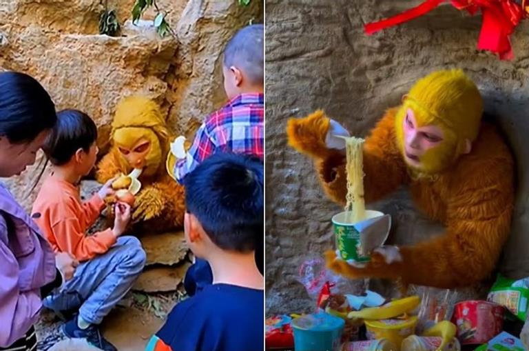 Nằm cả ngày trong hang, ăn chuối từ du khách, kiếm 20 triệu đồng mỗi tháng