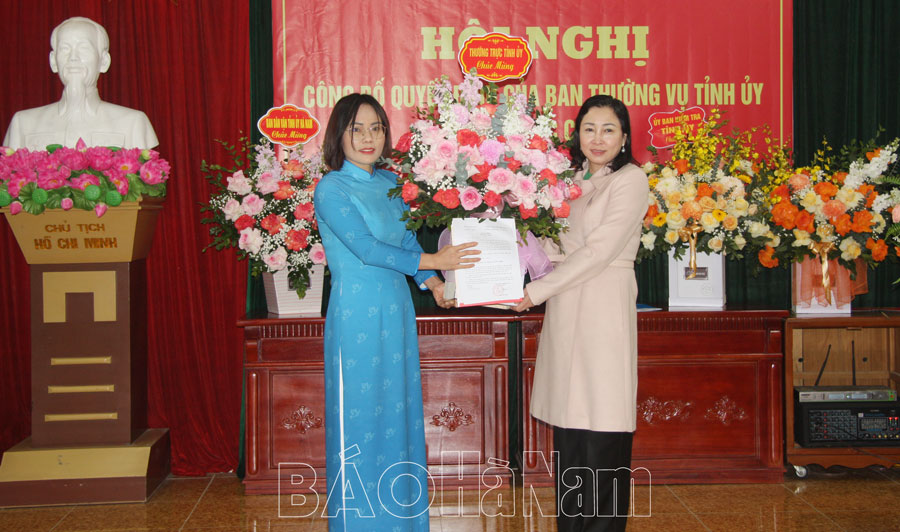 Phó Chủ nhiệm Thường trực UBKT Tỉnh ủy được điều động, phân công giữ chức Chủ tịch Hội LHPN tỉnh