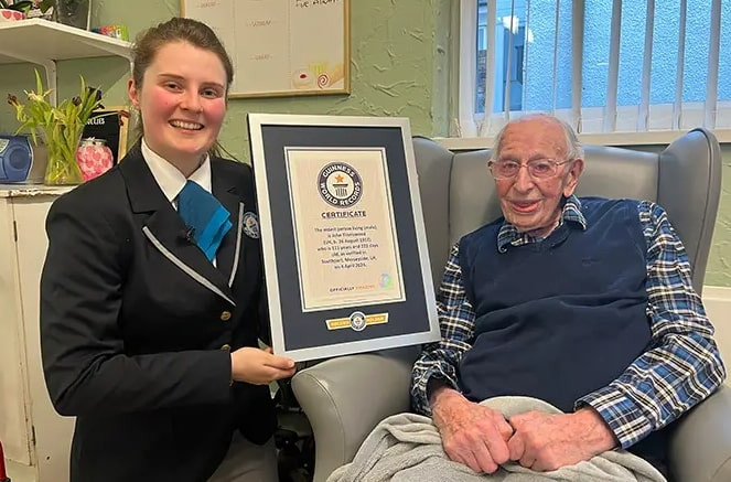 Cụ ông cao tuổi nhất thế giới khẳng định sống lâu 'chỉ là may mắn'