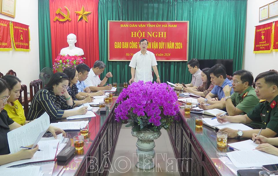 Giao ban công tác dân vận quý I năm 2024