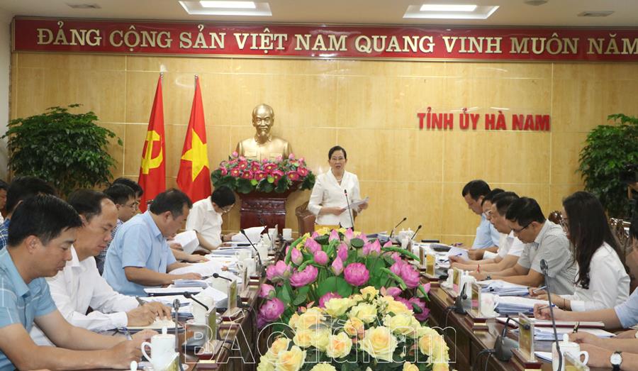 Thường trực Tỉnh ủy tiếp tục cho ý kiến các nội dung trình kỳ họp chuyên đề HĐND tỉnh