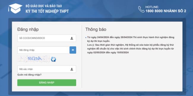 Hướng dẫn đăng ký thi tốt nghiệp THPT 2024 trực tuyến