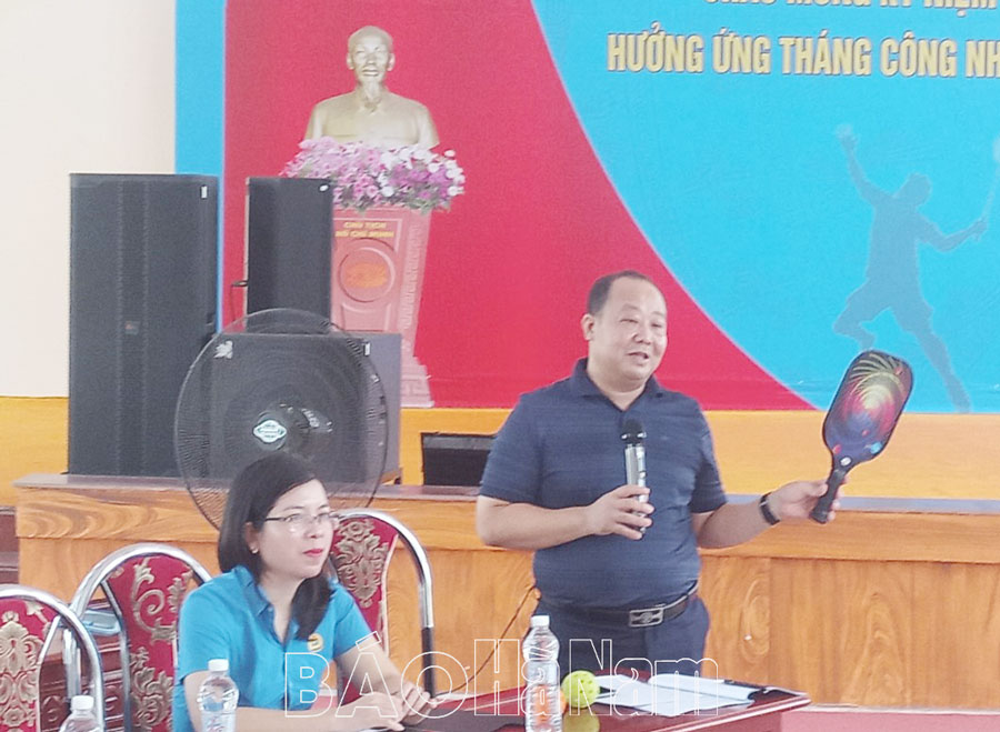 Công đoàn Viên chức tỉnh phối hợp tổ chức tập huấn, giới thiệu môn Pickleball