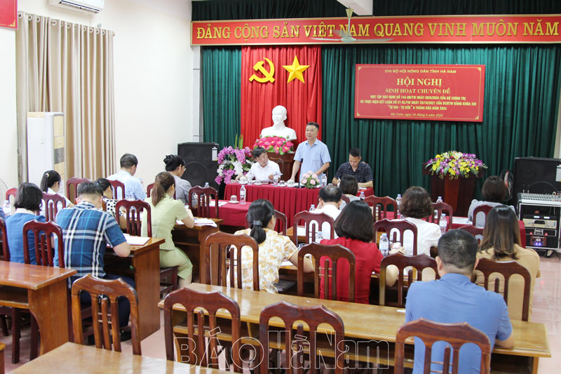 Chi bộ Hội Nông dân tỉnh sinh hoạt chuyên đề học tập Quy định số 144 của Bộ Chính trị