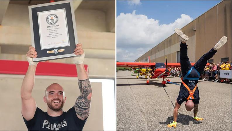 Lập kỷ lục thế giới khi kéo máy bay bằng tay