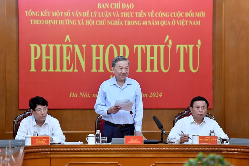 Tổng Bí thư, Chủ tịch nước Tô Lâm chủ trì Phiên họp thứ tư Ban Chỉ đạo Tổng kết 40 năm Đổi mới