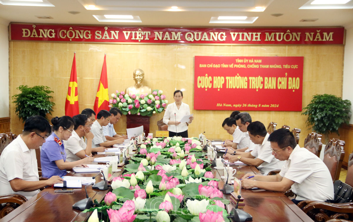 Thường trực Ban chỉ đạo tỉnh về phòng chống tham nhũng, tiêu cực triển khai nhiệm vụ trọng tâm thời gian tới