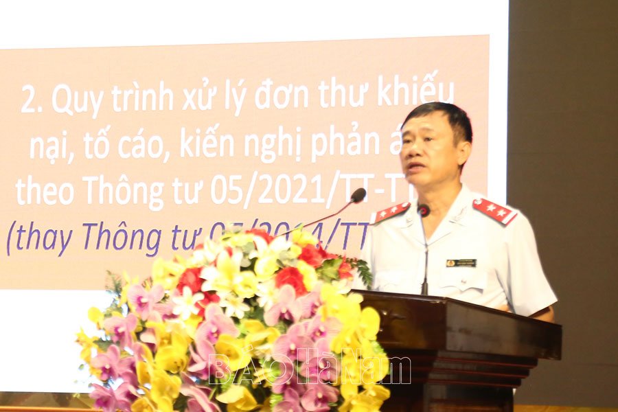 Phủ Lý tập huấn nghiệp vụ công tác tiếp công dân, xử lý đơn thư, giải quyết KNTC