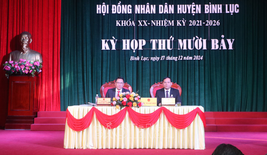 HĐND huyện Bình Lục khóa XX tổ chức Kỳ họp thường lệ cuối năm 2024