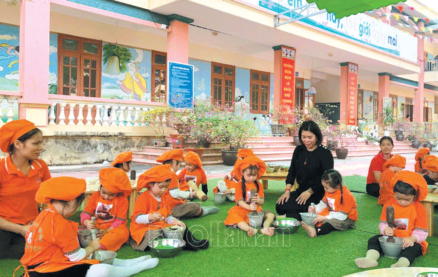 Ở đơn vị lá cờ đầu cấp học mầm non của thị xã Duy Tiên