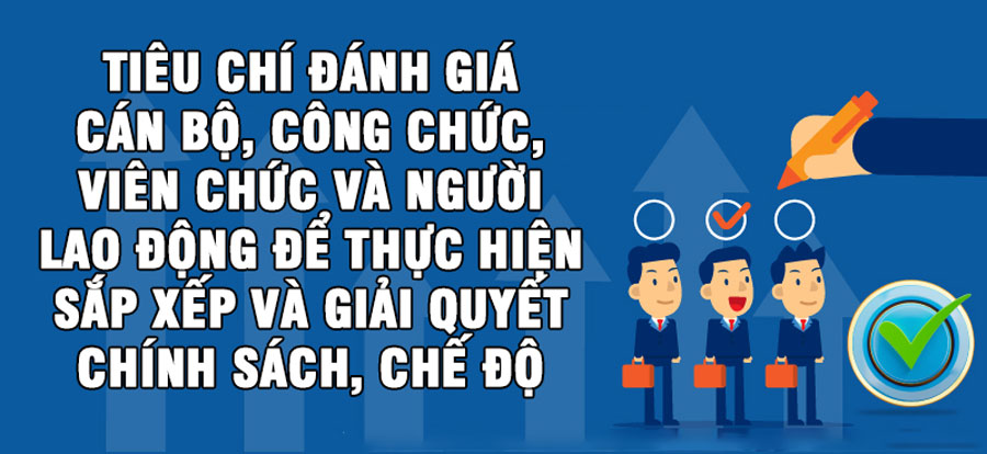 Tiêu chí đánh giá cán bộ, công chức, viên chức và người lao động để thực hiện sắp xếp và giải quyết chính sách, chế độ