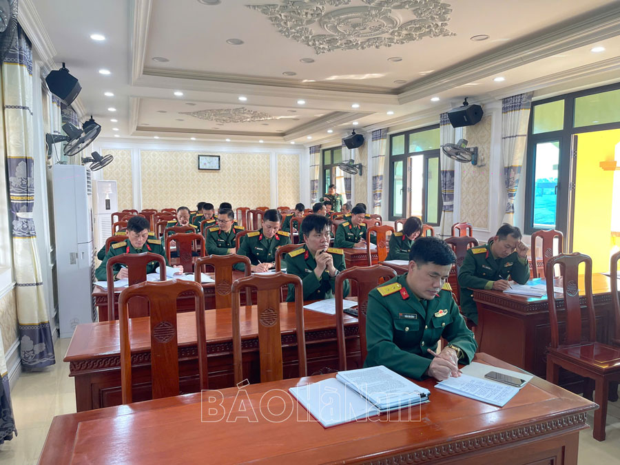 Ban CHQS thị xã Kim Bảng tập huấn cán bộ quân sự năm 2025