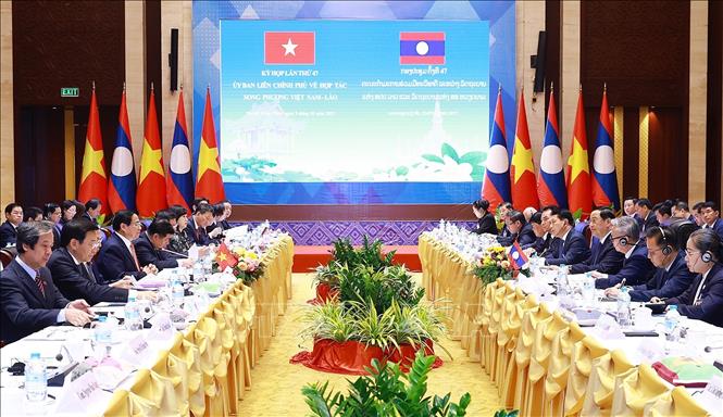Thủ tướng Phạm Minh Chính và Thủ tướng Lào đồng chủ trì Kỳ họp lần 47 Ủy ban liên Chính phủ Việt Nam - Lào