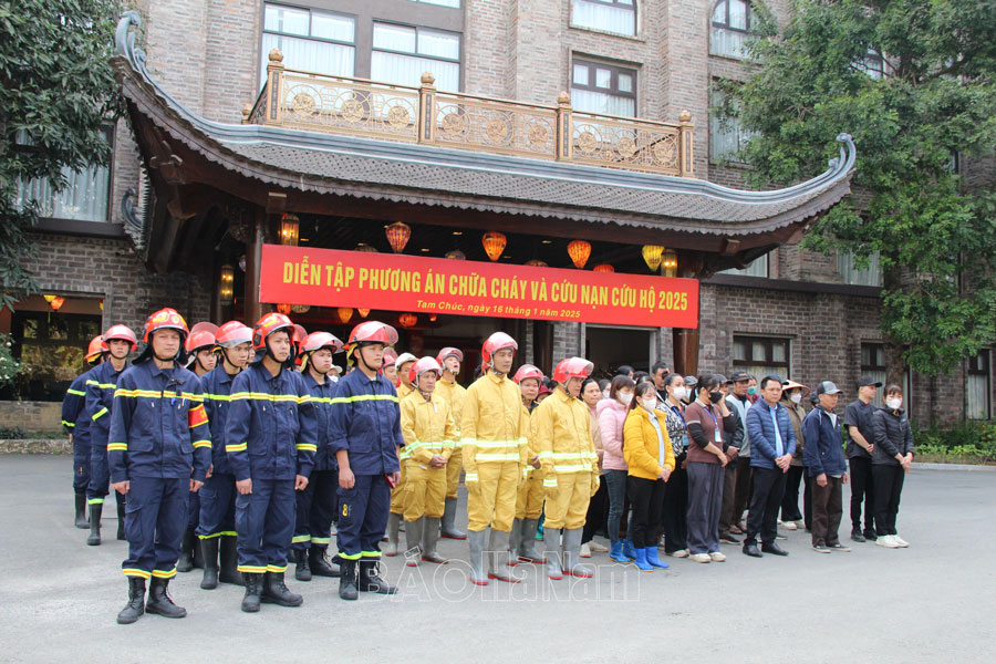 Thực tập phương án chữa cháy tại Khu du lịch Tam Chúc