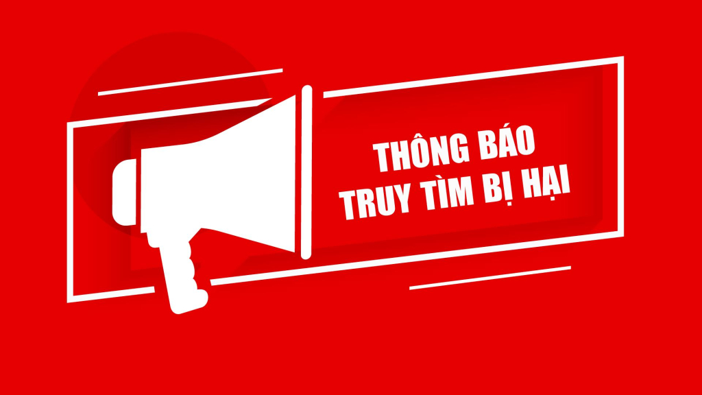 Thông báo về việc tìm người bị hại