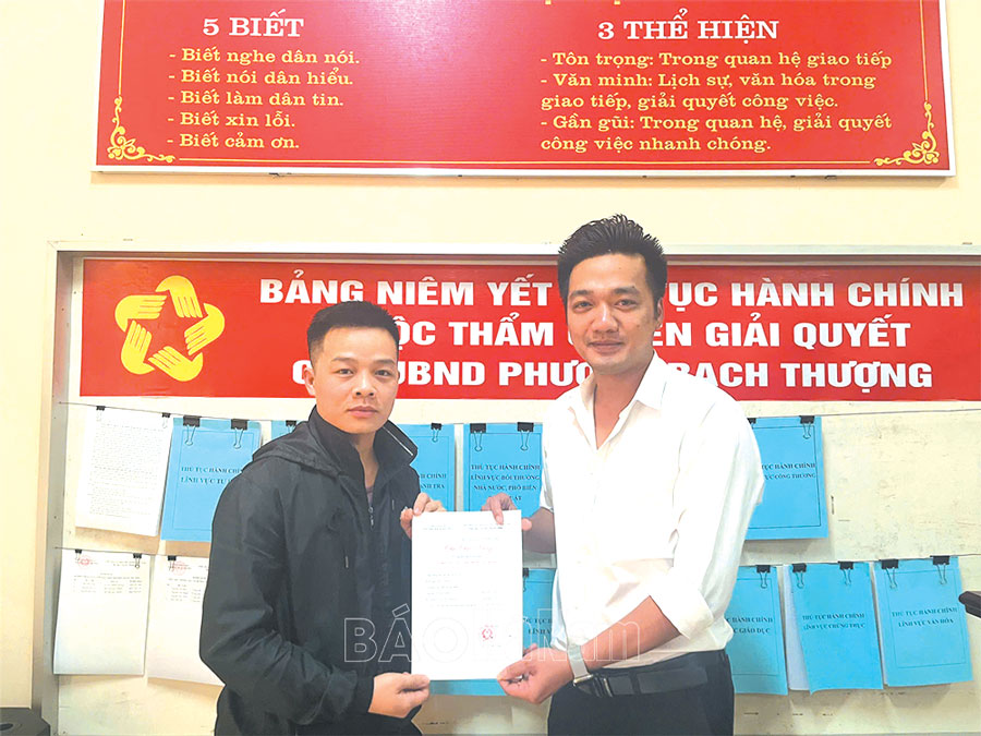 Bạch Thượng tăng cường thực hiện mô hình “Chính quyền thân thiện vì nhân dân phục vụ”