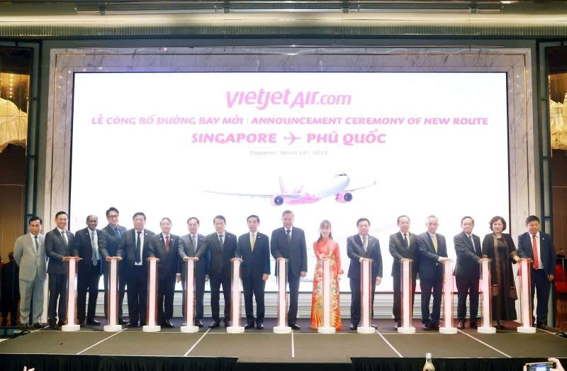 Tổng Bí thư Tô Lâm chứng kiến VietJet Air công bố đường bay thẳng Singapore-Phú Quốc