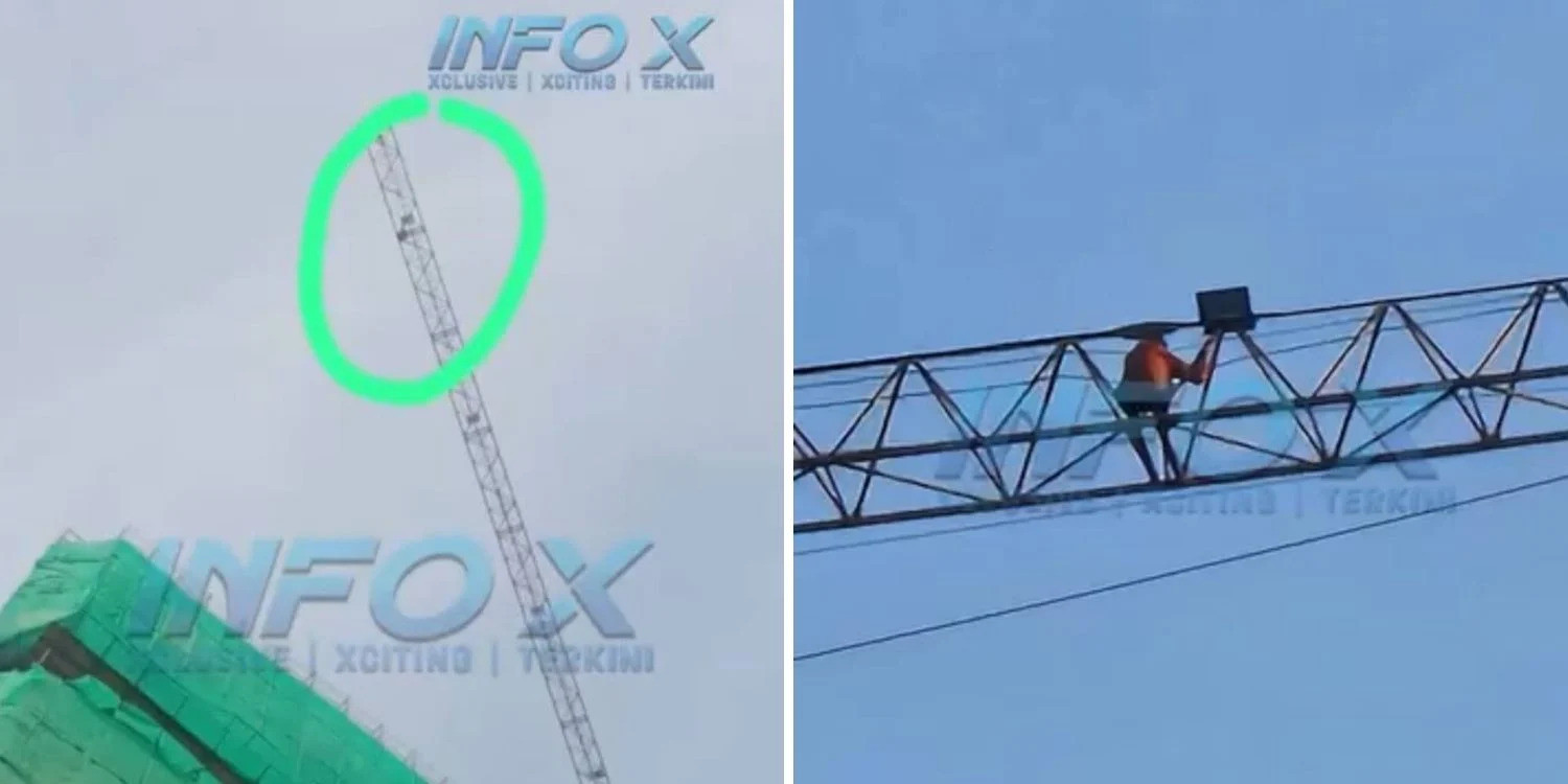 Người đàn ông mộng du leo lên cẩu tháp xây dựng cao 126m