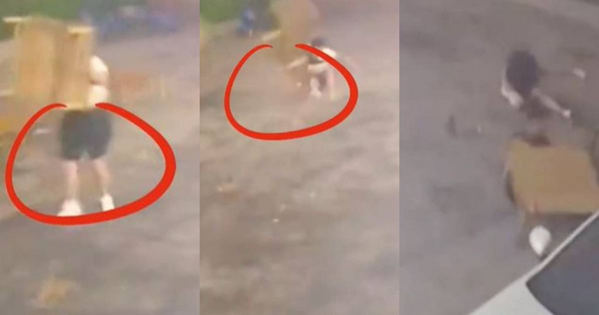 Nam thanh niên nặng hơn 100kg bị gió thổi bay, lăn lông lốc