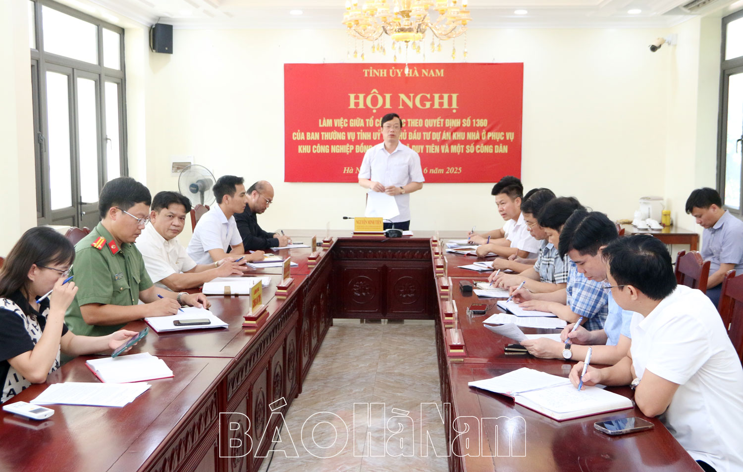 Tổ công tác 1360 của Ban Thường vụ Tỉnh ủy làm việc với chủ đầu tư Dự án khu nhà ở phục vụ KCN Đồng Văn