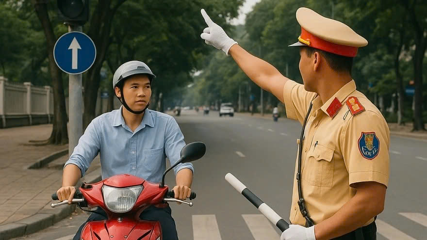 Vượt đèn đỏ theo hiệu lệnh của Cảnh sát giao thông, tài xế có bị phạt nguội?