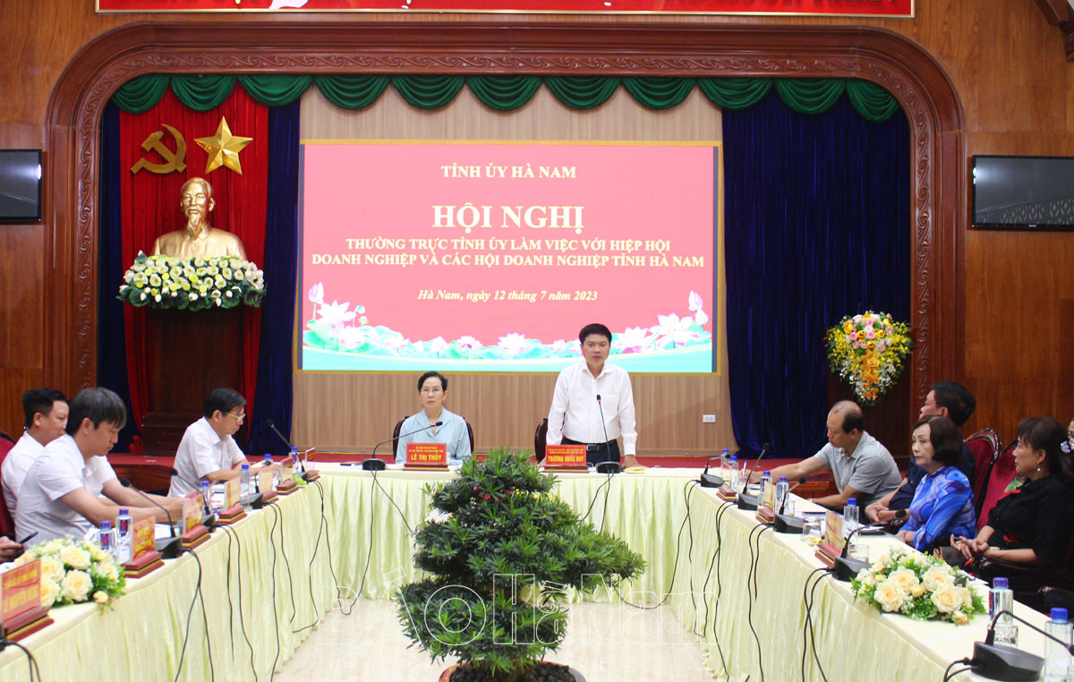 Thường trực Tỉnh ủy làm việc với các Hiệp hội doanh nghiệp