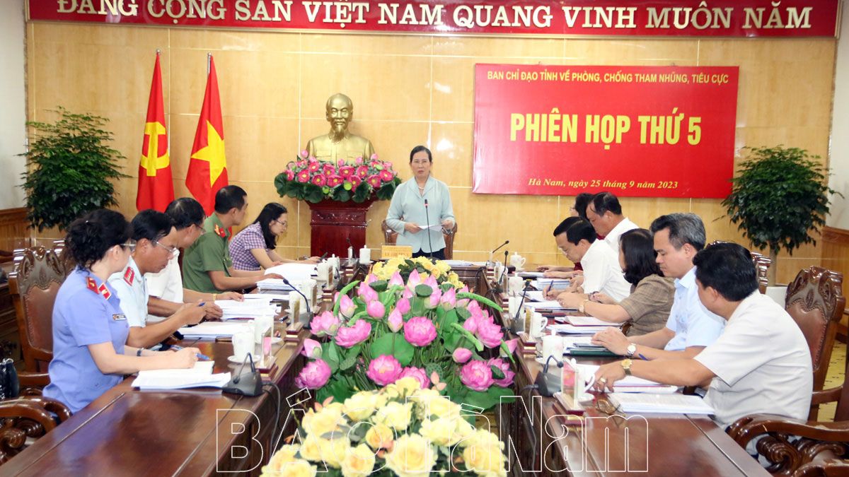 Ban Chỉ đạo tỉnh về phòng, chống tham nhũng, tiêu cực họp phiên thứ 5