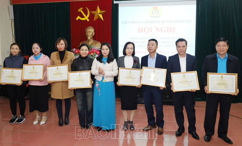 LĐLĐ huyện Bình Lục tổng kết công tác công đoàn năm 2023; triển khai phương hướng, nhiệm vụ năm 2024