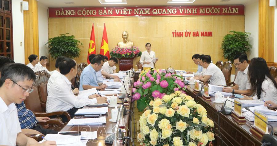 Thường trực Tỉnh ủy cho ý kiến các nội dung dự kiến trình kỳ họp chuyên đề HĐND tỉnh