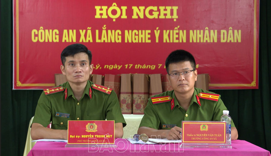 Công an xã Đạo Lý lắng nghe ý kiến nhân dân về tình hình ANTT