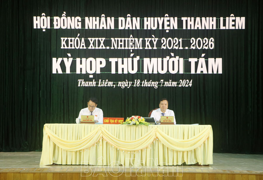 HĐND huyện Thanh Liêm khóa XIX tổ chức kỳ họp thứ 18