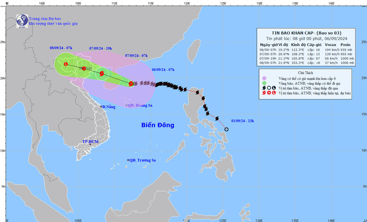 Tỉnh ủy yêu cầu triển khai ngay các biện pháp ứng phó với bão số 3