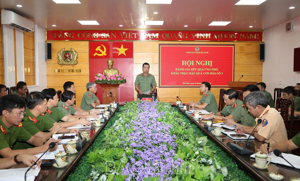 Công an tỉnh đánh giá kết quả ứng phó, khắc phục hậu quả cơn bão số 3