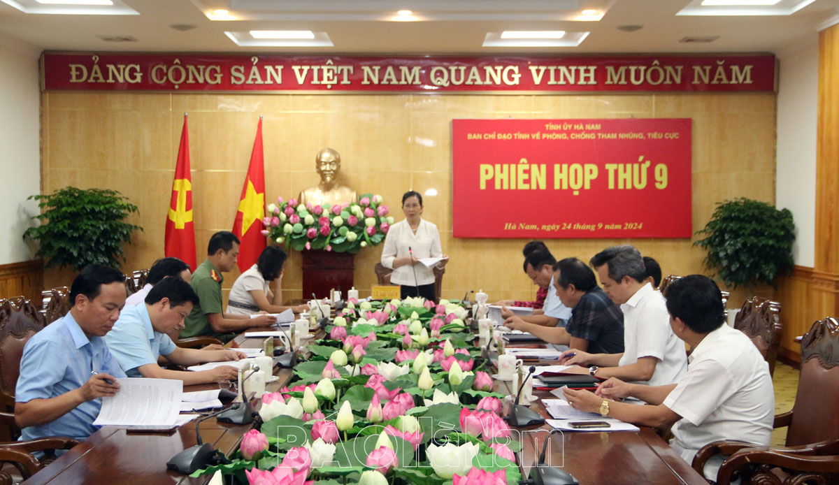 Phiên họp thứ 9 Ban Chỉ đạo tỉnh về phòng, chống tham nhũng, tiêu cực