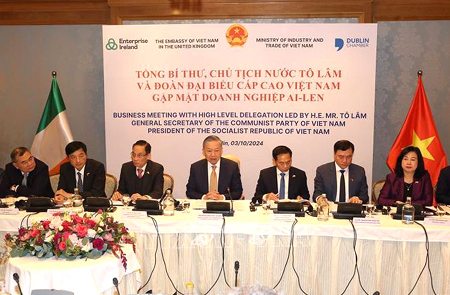 Tổng Bí thư, Chủ tịch nước Tô Lâm gặp mặt doanh nghiệp Ireland