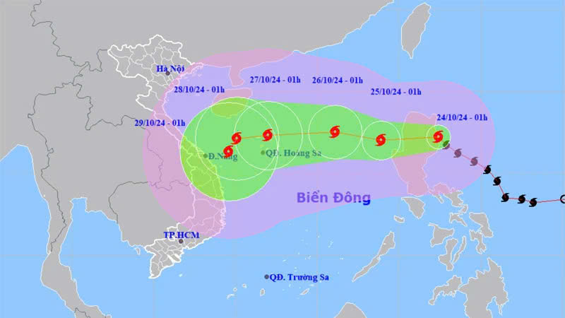Bão Trà Mi gây biển động rất mạnh, sóng cao 5-7m