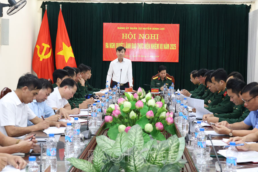 Đảng ủy Quân sự Bình Lục ra nghị quyết lãnh đạo thực hiện nhiệm vụ năm 2025