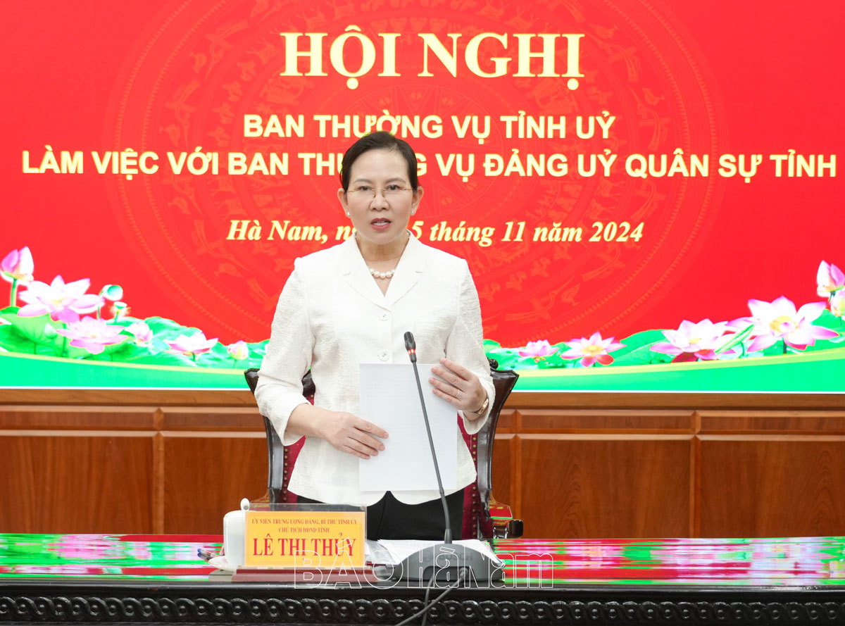 Ban Thường vụ Tỉnh ủy làm việc với Ban Thường vụ Đảng ủy Quân sự tỉnh