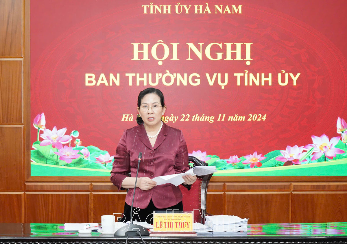 Ban Thường vụ Tỉnh ủy cho ý kiến các nội dung theo thẩm quyền