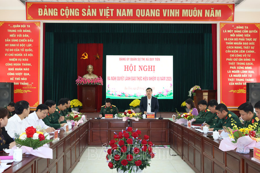 Đảng ủy Quân sự thị xã Duy Tiên ra nghị quyết lãnh đạo thực hiện nhiệm vụ năm 2025
