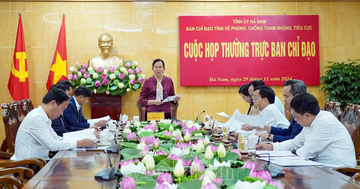 Thường trực Ban Chỉ đạo tỉnh về phòng, chống tham nhũng, tiêu cực triển khai nhiệm vụ thời gian tới