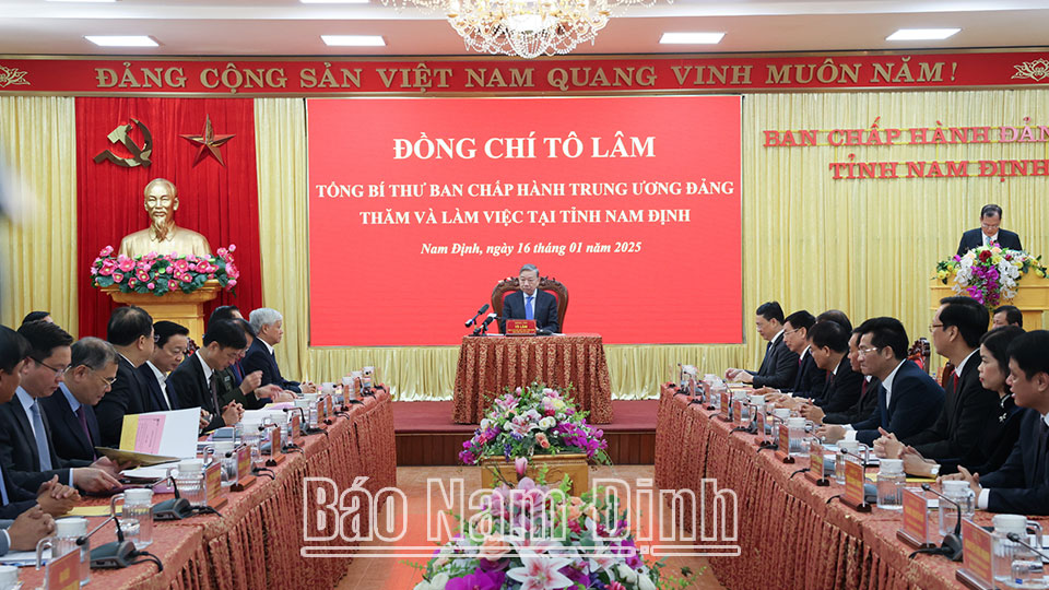 Tổng Bí thư Tô Lâm về thăm, làm việc và chúc Tết Đảng bộ, chính quyền, nhân dân tỉnh Nam Định